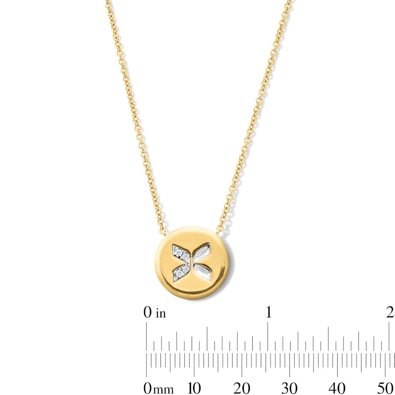 Main Image 3 of 1/15 CT. T.W. Certified Lab-Grown Diamond Disc Necklace in Sterling Silver with 14K Gold Plate (F/VS2)