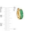 Thumbnail Image 3 of Lab-Created Emerald Hoop Earrings in 10K Gold