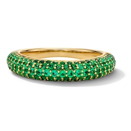 Lab-Created Emerald Wraparound Ring in 10K Gold