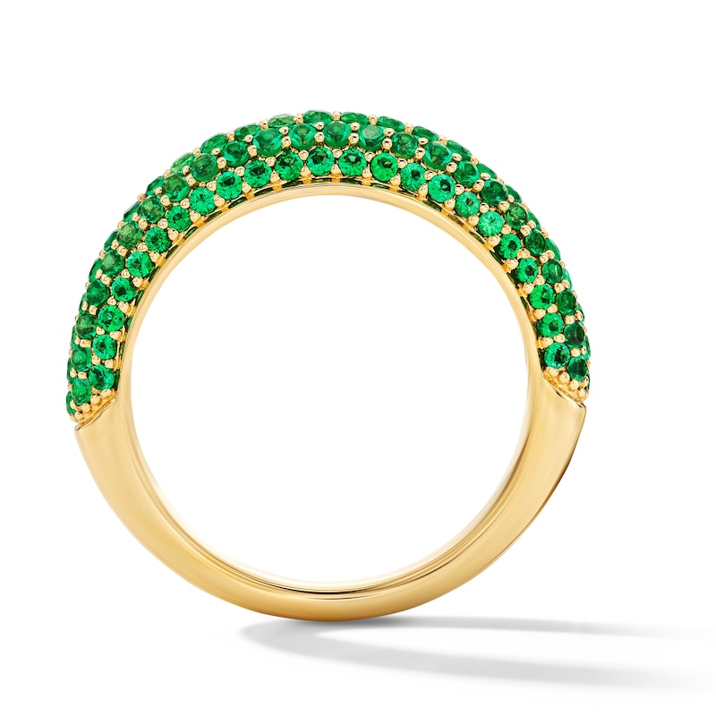 Main Image 3 of Lab-Created Emerald Wraparound Ring in 10K Gold
