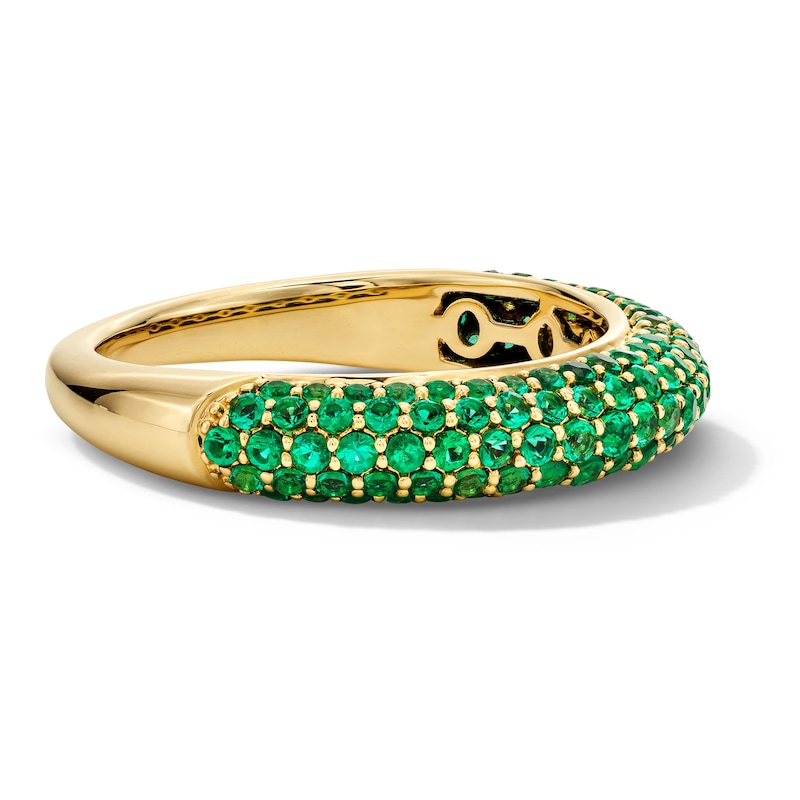Main Image 4 of Lab-Created Emerald Wraparound Ring in 10K Gold