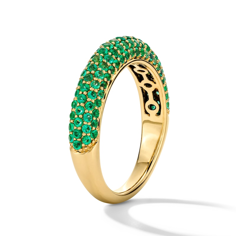 Main Image 5 of Lab-Created Emerald Wraparound Ring in 10K Gold