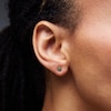 Thumbnail Image 2 of Lab-Created Emerald Stud Earrings in 10K Gold