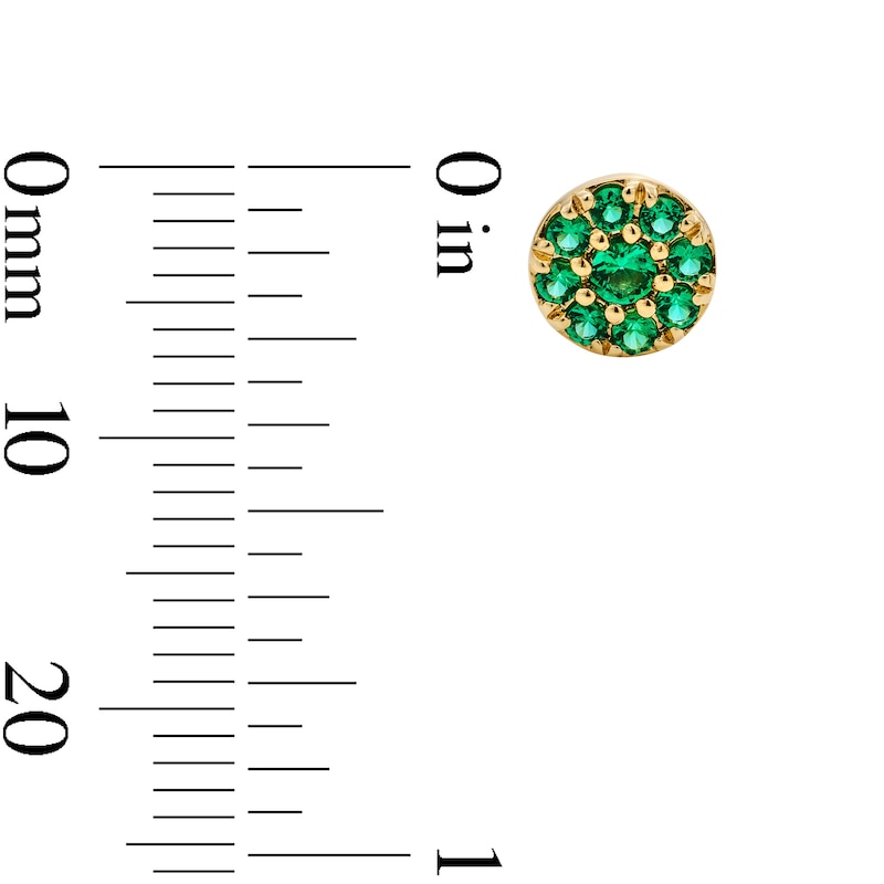 Main Image 3 of Lab-Created Emerald Stud Earrings in 10K Gold
