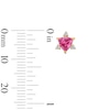 Thumbnail Image 2 of Trillion-Cut Pink Tourmaline and 1/15 CT. T.W. Lab-Grown Diamond Stud Earrings in 10K Gold (F/VS2)