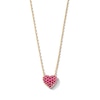 Thumbnail Image 1 of Lab-Created Ruby Heart Necklace in 10K Gold