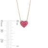 Thumbnail Image 3 of Lab-Created Ruby Heart Necklace in 10K Gold
