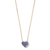 Thumbnail Image 1 of Blue Lab-Created Sapphire Heart Necklace in 10K Gold