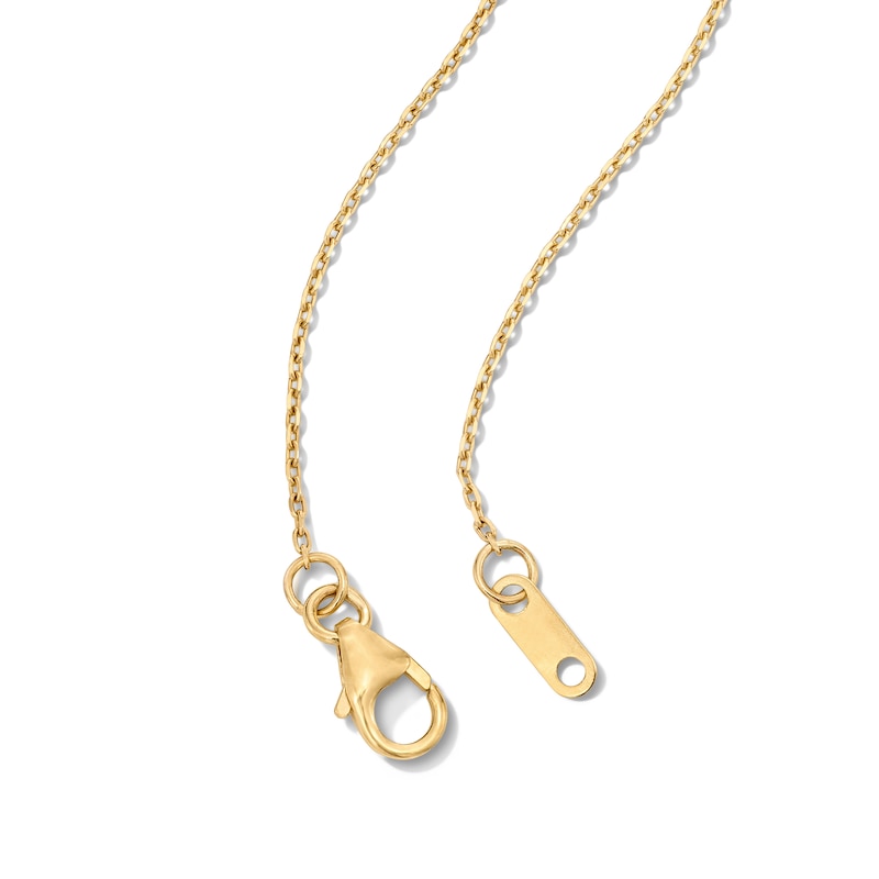 Main Image 2 of Blue Lab-Created Sapphire Heart Necklace in 10K Gold