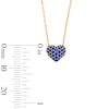 Thumbnail Image 3 of Blue Lab-Created Sapphire Heart Necklace in 10K Gold