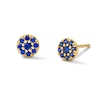 Thumbnail Image 1 of Blue Lab-Created Sapphire Stud Earrings in 10K Gold