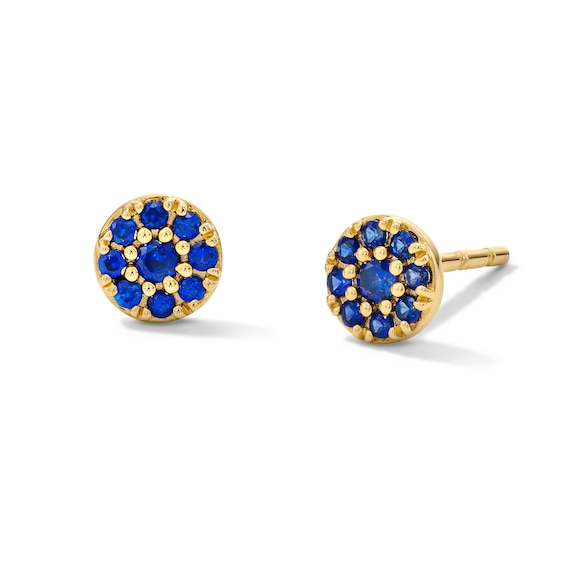 Blue Lab-Created Sapphire Stud Earrings in 10K Gold