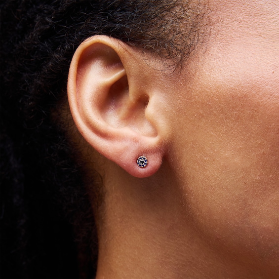 Blue Lab-Created Sapphire Stud Earrings in 10K Gold