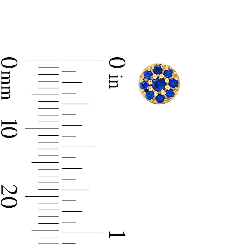 Main Image 3 of Blue Lab-Created Sapphire Stud Earrings in 10K Gold