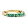 Thumbnail Image 4 of Lab-Created Emerald Three-Row Ring in 10K Yellow Gold