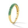 Thumbnail Image 5 of Lab-Created Emerald Three-Row Ring in 10K Yellow Gold