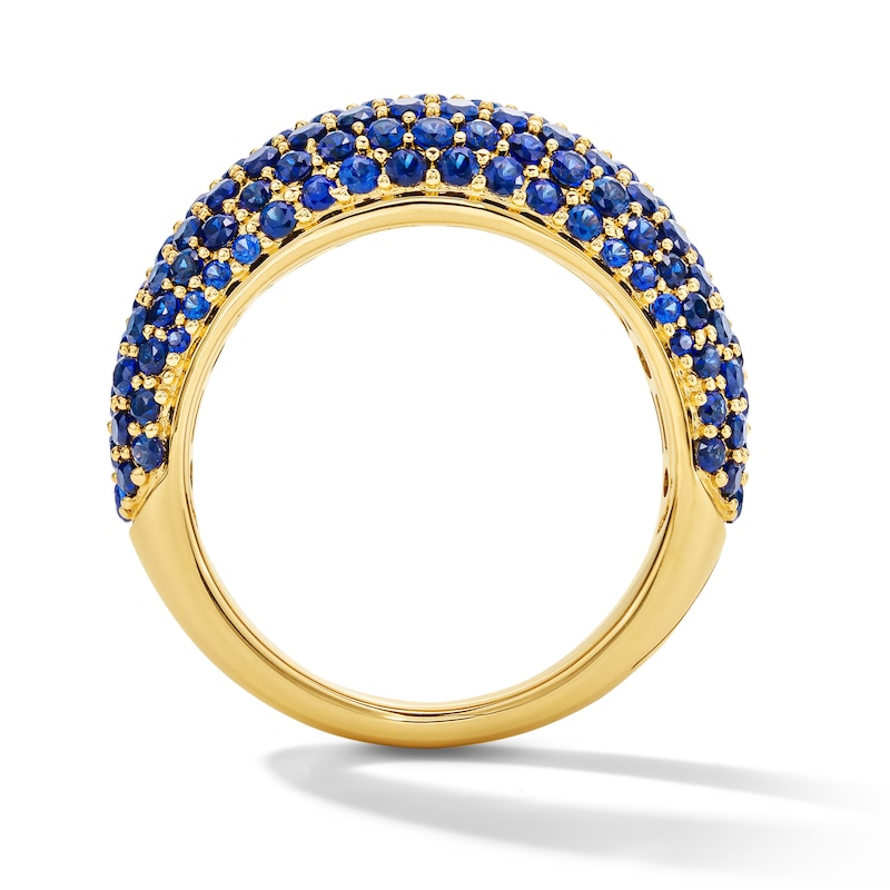 Main Image 3 of Blue Lab-Created Sapphire Multi-Stone Ring in 10K Gold