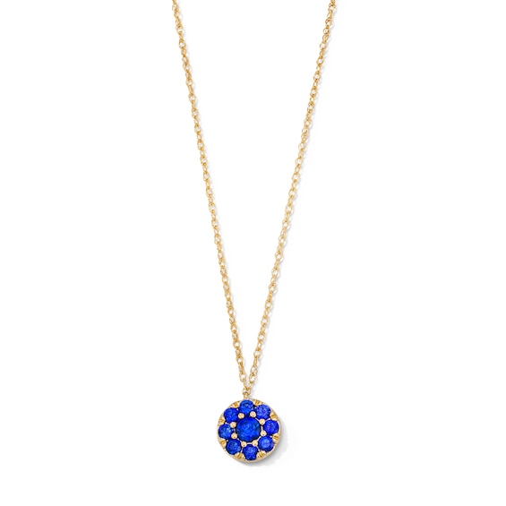 Blue Lab-Created Sapphire Necklace in 10K Gold
