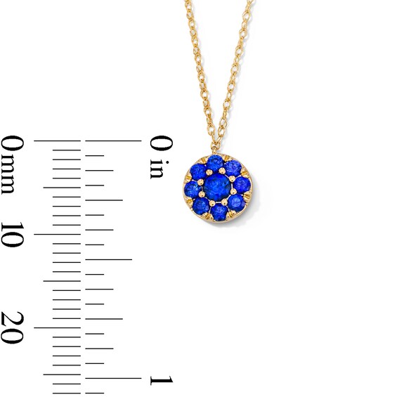 Blue Lab-Created Sapphire Necklace in 10K Gold
