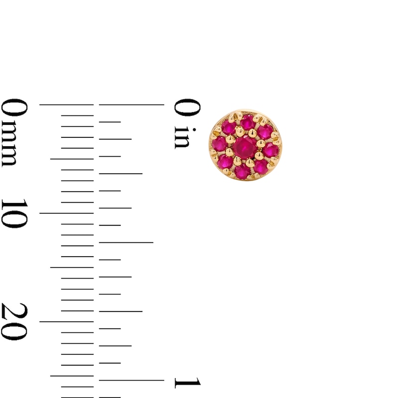 Main Image 3 of Lab-Created Ruby Stud Earrings in 10K Gold