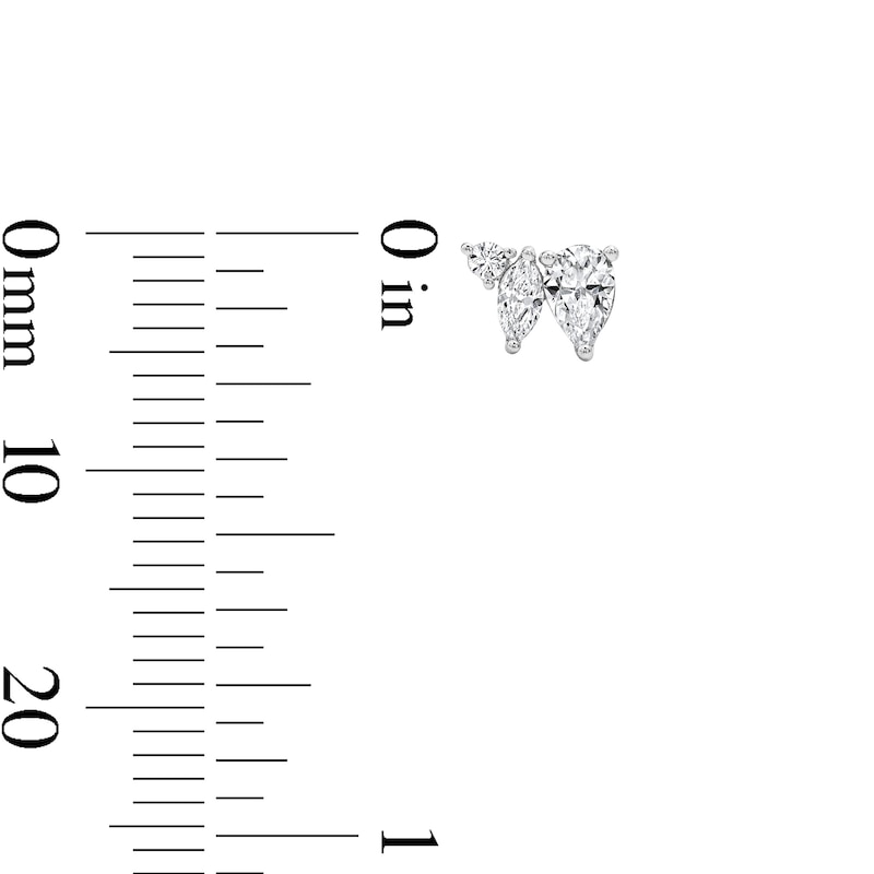 Main Image 3 of 5/8 CT. T.W. Multi-Shape Lab-Grown Diamond Stud Earrings in 10K White Gold (F/VS2)
