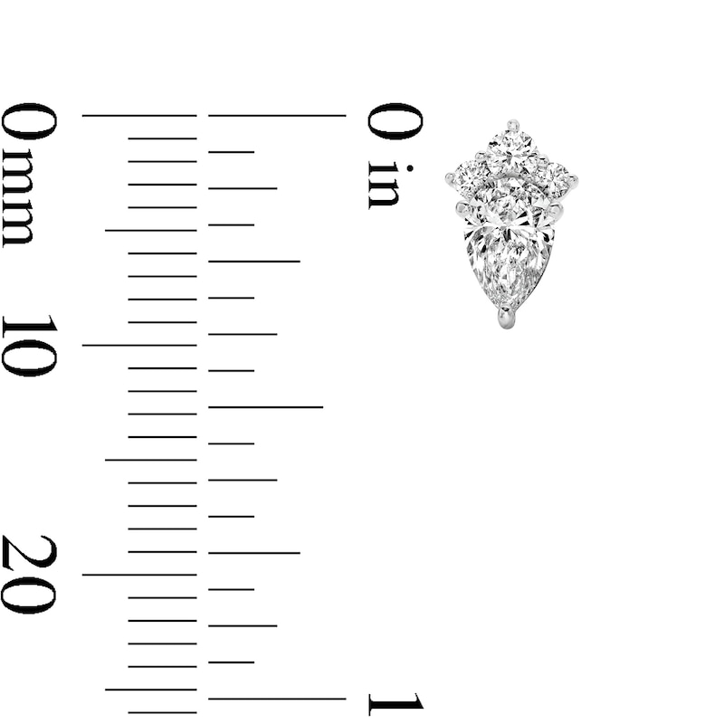 Main Image 3 of 1 CT. T.W. Pear-Shaped Lab-Grown Diamond Stud Earrings in 10K White Gold (F/VS2)