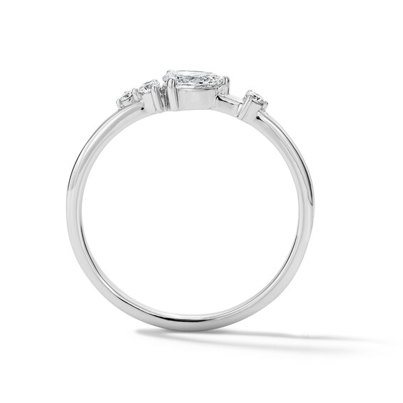 1/4 CT .T.w. Pear-Shaped Certified Lab-Grown Diamond Ring in 10K White Gold (F/Vs2)