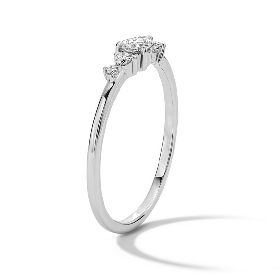 1/4 CT .T.w. Pear-Shaped Certified Lab-Grown Diamond Ring in 10K White Gold (F/Vs2)