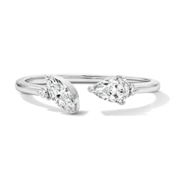 1/2 CT. T.W. Multi-Shape Lab-Grown Diamond  Open Ring in 10K White Gold (F/VS2)