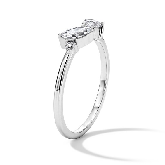 1/2 CT. T.w. Multi-Shape Certified Lab-Grown Diamond Open Ring in 10K White Gold (F/Vs2)