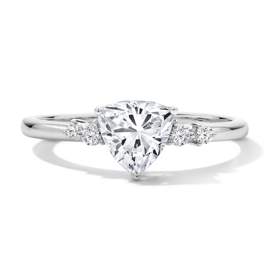 7/8 CT .T.w. Trillion-Cut Lab-Grown Diamond Ring in 10K White Gold (F/Vs2)