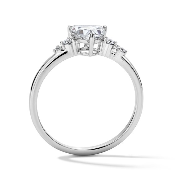 7/8 CT .T.w. Trillion-Cut Lab-Grown Diamond Ring in 10K White Gold (F/Vs2)