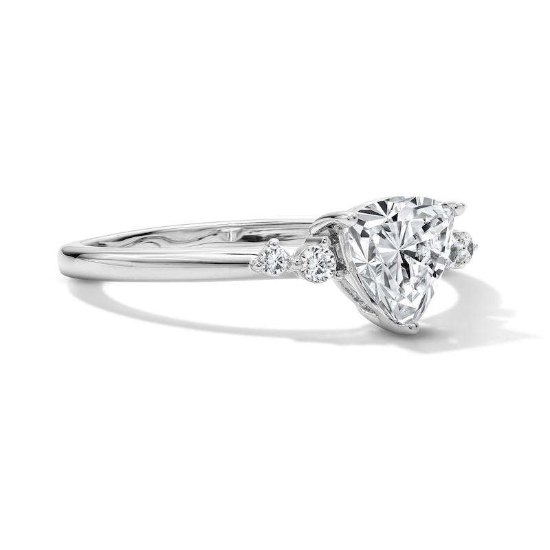 Main Image 4 of 7/8 CT .T.W. Trillion-Cut Lab-Grown Diamond Ring in 10K White Gold (F/VS2)