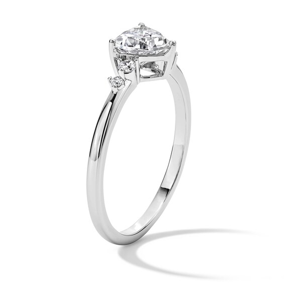 7/8 CT .T.w. Trillion-Cut Lab-Grown Diamond Ring in 10K White Gold (F/Vs2)