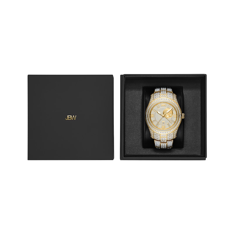 Main Image 6 of Men's JBW Reserve Jet Setter GMT 1/8 CT. T.W. Diamond 18K Gold-Plated Stainless Steel Watch (Model: R6370D)