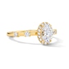 Thumbnail Image 3 of 1 CT. T.W. Oval Certified Lab-Grown Diamond Frame Engagement Ring in 14K Gold (F/VS2)