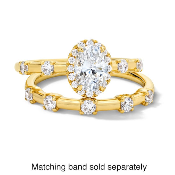 1 CT. T.w. Oval Certified Lab-Grown Diamond Frame Engagement Ring in 14K Gold (F/Vs2)