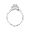 Thumbnail Image 2 of 1-1/10 CT. T.W. Emerald-Cut Certified Lab-Grown Diamond Double Frame Engagement Ring in 14K White Gold (F/VS2)