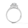 Thumbnail Image 2 of 1-1/10 CT. T.W. Princess-Cut Certified Lab-Grown Diamond Double Frame Engagement Ring in 14K White Gold (F/VS2)