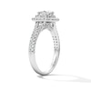 Thumbnail Image 4 of 1-1/10 CT. T.W. Princess-Cut Certified Lab-Grown Diamond Double Frame Engagement Ring in 14K White Gold (F/VS2)