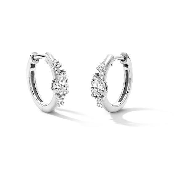 3/8 CT. T.w. Pear-Shaped Certified Lab-Grown Diamond Hoop Earrings in 10K White Gold (F/Vs2)