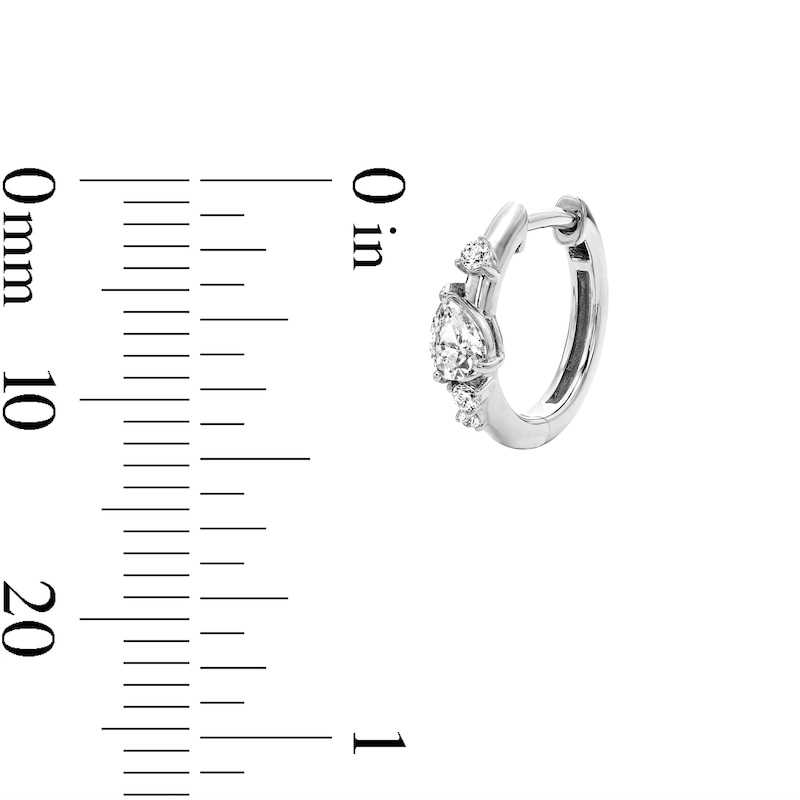 Main Image 3 of 3/8 CT. T.W. Pear-Shaped Lab-Grown Diamond Hoop Earrings in 10K White Gold (F/VS2)