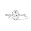 Thumbnail Image 1 of 1 CT. T.W. Oval Certified Lab-Grown Diamond Frame Engagement Ring in 14K White Gold (F/VS2)