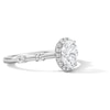 Thumbnail Image 4 of 1 CT. T.W. Oval Certified Lab-Grown Diamond Frame Engagement Ring in 14K White Gold (F/VS2)