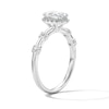 Thumbnail Image 5 of 1 CT. T.W. Oval Certified Lab-Grown Diamond Frame Engagement Ring in 14K White Gold (F/VS2)
