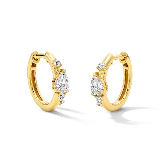 3/8 CT. T.w. Pear-Shaped Certified Lab-Grown Diamond Hoop Earrings in 10K Gold (F/Vs2)