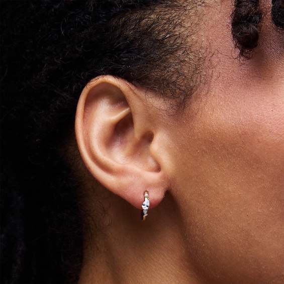 3/8 CT. T.w. Pear-Shaped Lab-Grown Diamond Hoop Earrings in 10K Gold (F/Vs2)