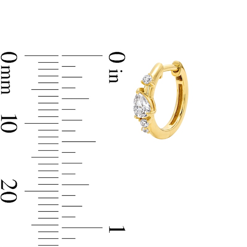 Main Image 3 of 3/8 CT. T.W. Pear-Shaped Lab-Grown Diamond Hoop Earrings in 10K Gold (F/VS2)