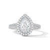 Thumbnail Image 1 of 1 CT. T.W. Pear-Shaped Certified Lab-Grown Diamond Double-Frame Engagement Ring in 14K White Gold (F/VS2)