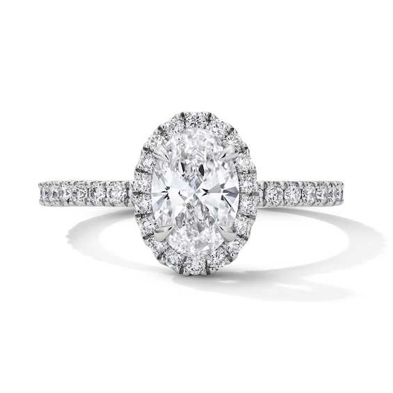 1-1/2 CT. T.w. Oval-Cut Certified Lab-Grown Diamond Halo Ring in Platinum (D/If)
